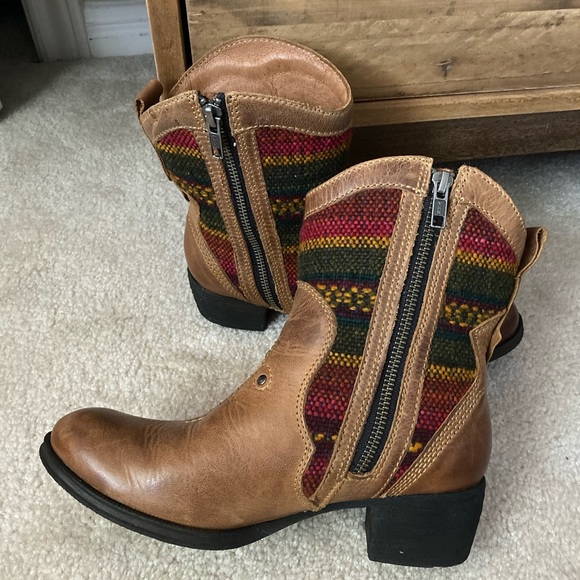 Born Brown Leather Aztec Ankle Boot - Picture 5 of 6